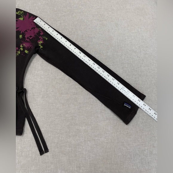 Patagonia Brown Wrap Tie V-neck Casual Long Sleeves Cardigan Top Size M - Picture 10 of 10